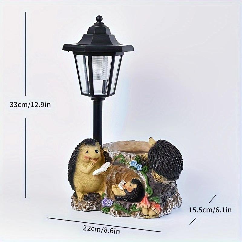 JYL TS/072,Resin Garden Gnome Solar Outdoor Light Figurine Statue Lamp for Garden Villa Home Decor