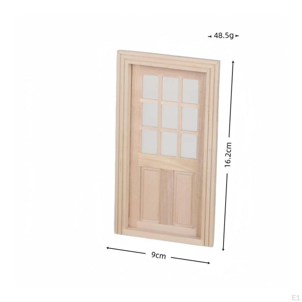 Dollhouse Window Door 9Pane 1:12 Scale DIY Miniature Decor