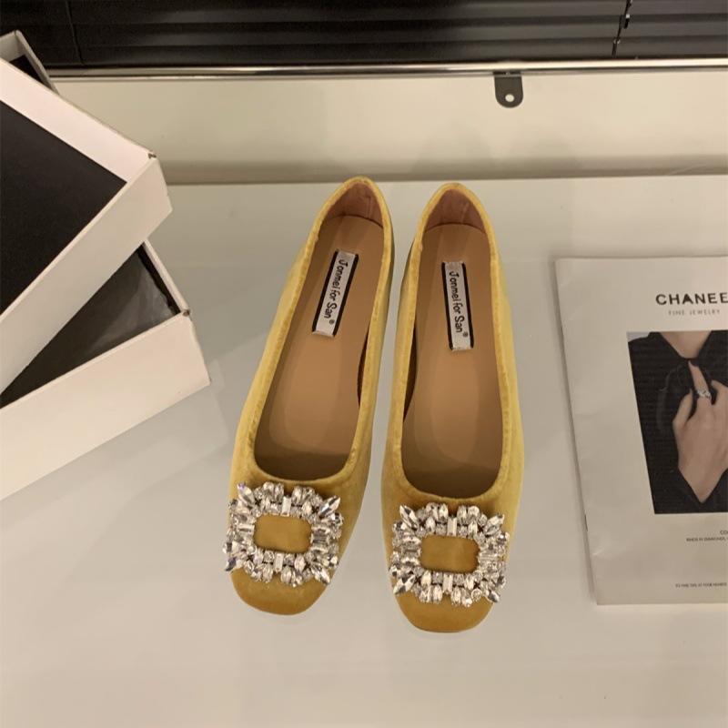 Inner Heightening Suede Rhinestone French Small Single Shoes Women's Shoes 2025 New Spring and Autumn Evening Shoes Black Commuter Shoes