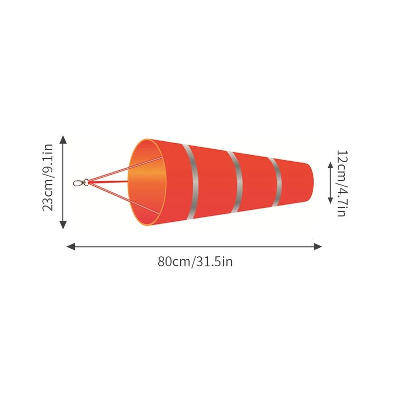 60/80/100cm Manica a Vento Bandierina del Vento Antigraffio Antivento fluorescente Riflettente sacca per manica a vento bandierina del vento vento vento diretto