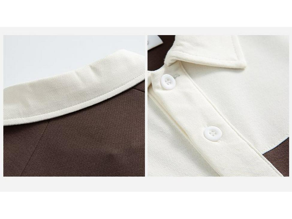 2026 Trendy Men's Japanese Style Color Block Polo T-Shirt