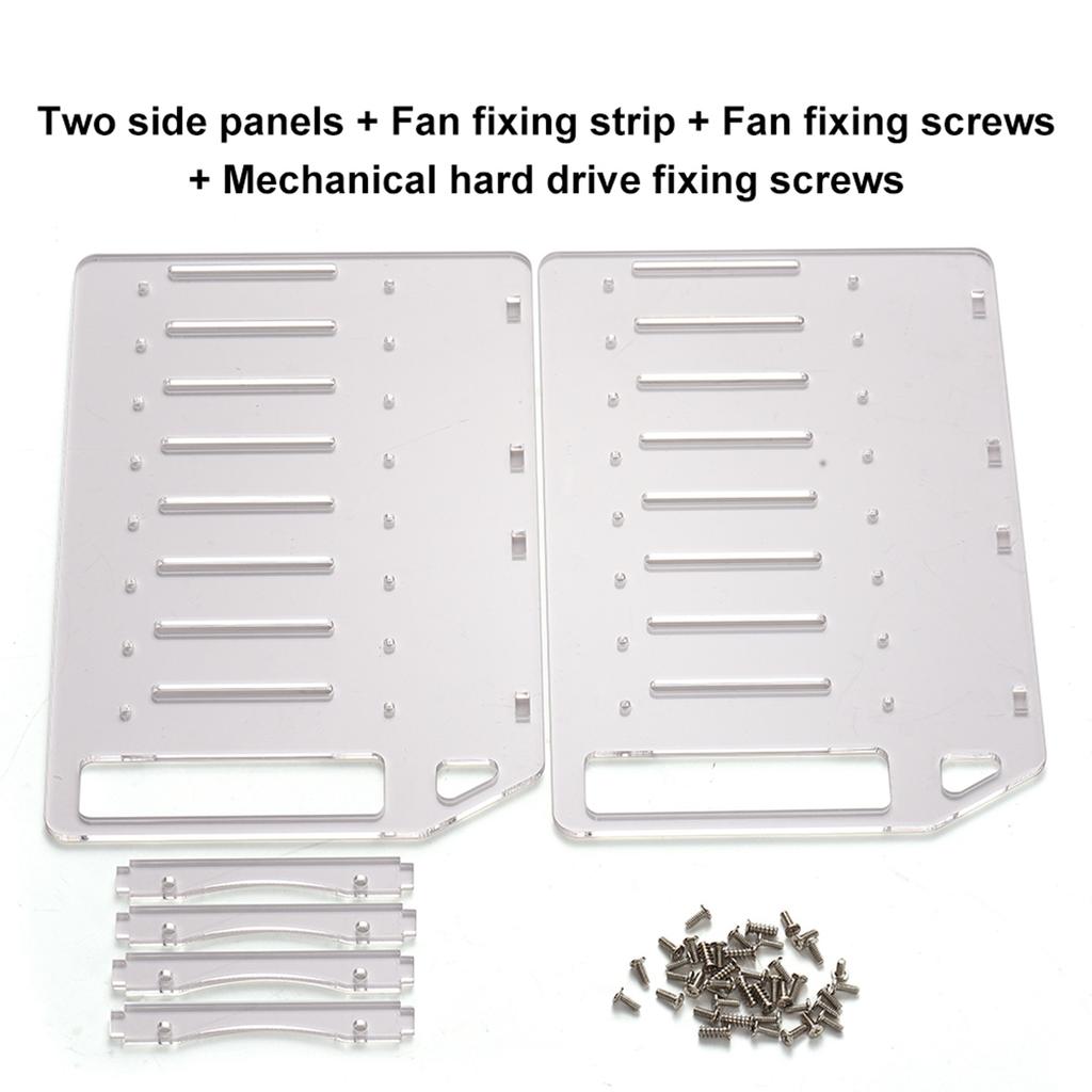 Festplatten Rack Festplatten Halterung Gehäuse 4 6 8 10 Einschübe Acryl DIY Kühllösung für mehrere 3,5" HDDs Fest