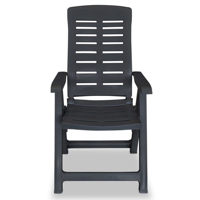 VidaXL Chaises inclinables de jardin 6 pcs Plastique Anthracite