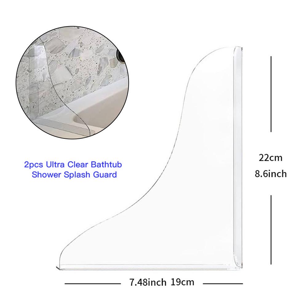 Acrylic Shower Guards for Bathtubs and Sinks with Removable Feature