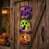 Layered Hanging Seasonal Ornament Halloween Wooden BOO Sign, Creative Letter Pendants, Vintage Ghost Pumpkin Black Cat Cute Theme Wall Decor