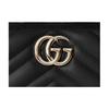 Gucci GG Marmont Black Quilted Leather Zip Around Long Wallet With Gold Double G Logo For Women Luxury Daily Use