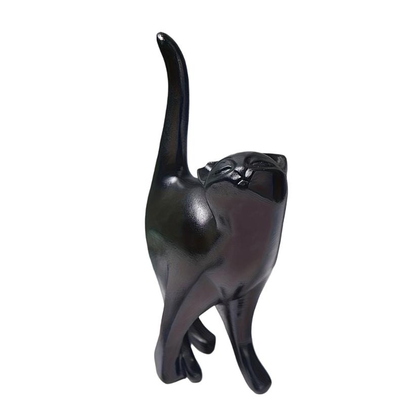 Einzigartige Harze Katzenfigur Künstlerische Tierstatue Heimakzentdekorationen Perfektes Geschenk für Kätzchenbesitzer und Sammler