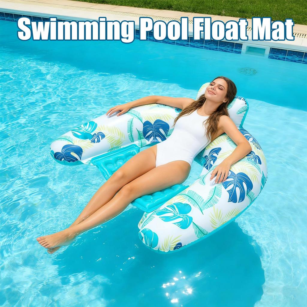 Innovative Inflatable Swimming Pool Floating Chair Popular Photo Seat With Cup Hole Outdoor Swimming Pool Water PVC Inflatable Floating