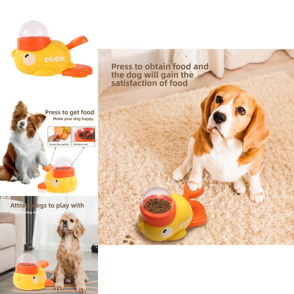 Small Yellow Duck Pet Interactive Toy Feeder For Cats And Dogs