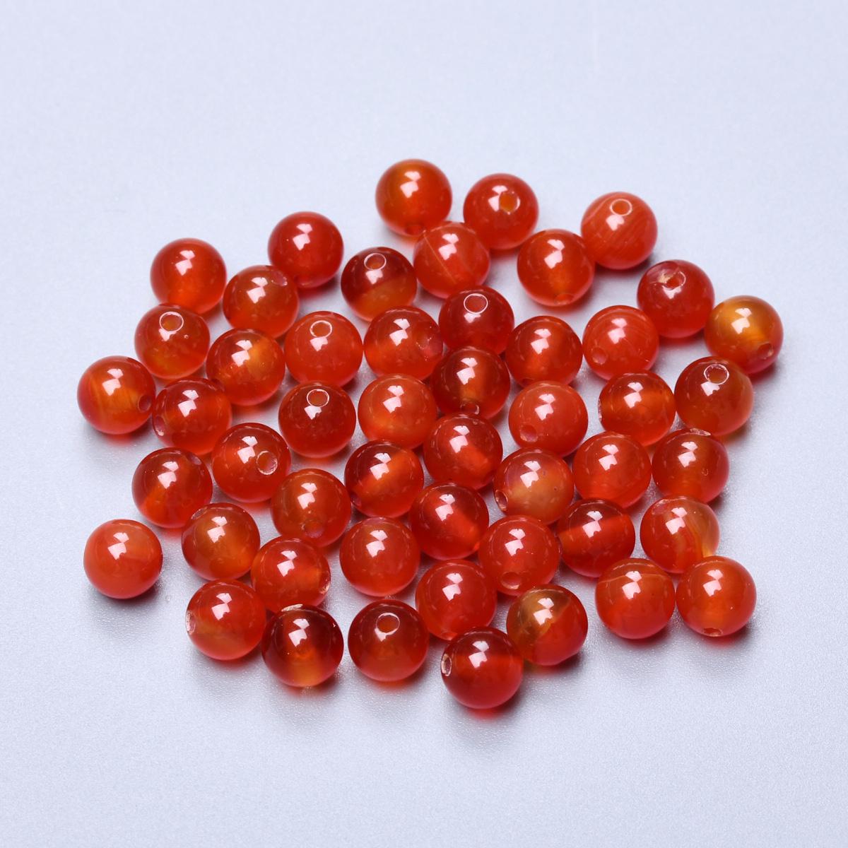 

60/50/40 шт. 4/6/8 мм бусины из красного агата, бусины из натурального драгоценного камня, круглые свободные бусины, используемые в изготовлении ювелирных изделий, ожерелья-браслеты «сделай сам» 6mm красный