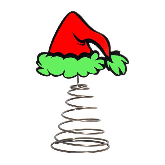 Santa Hat Christmas Tree Topper Red Felt Santa Hat Xmas Tree Top Ornament Holiday Tabletop Centerpiece for Christmas Home Fireplace Decor
