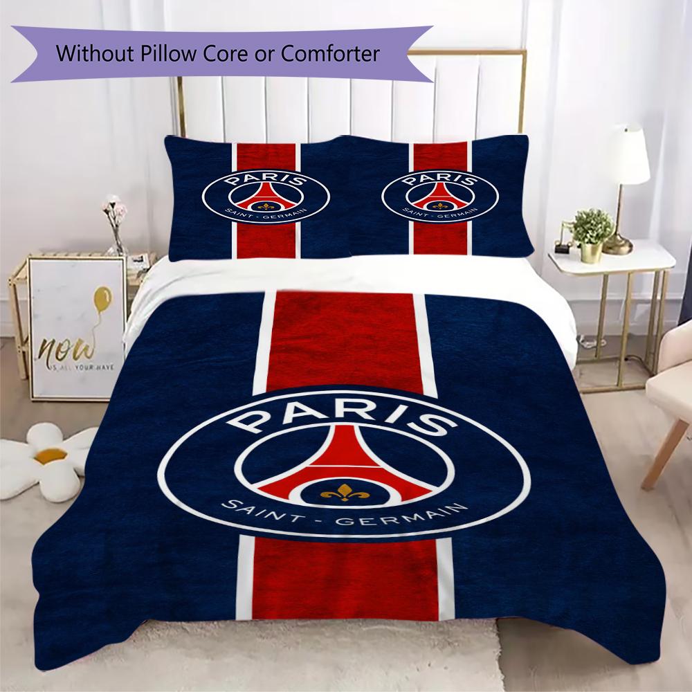 Paris Saint Pattern Bedding Uilt Set Uilt Cover Pillowcase Home Decoration Birthday Gift (1 * Duvet Cover + 2 * Pillowcase Without Core)75