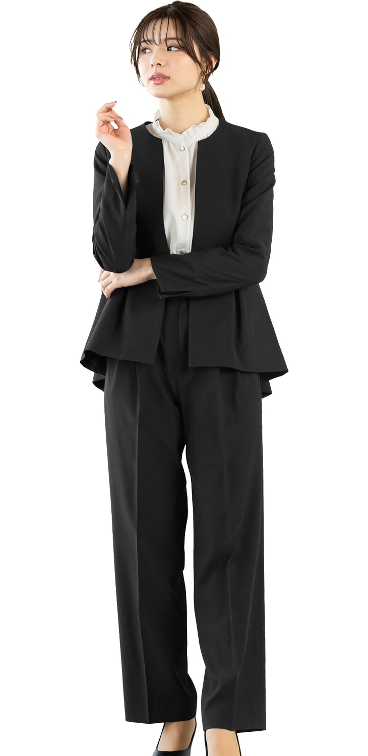 

Pants Elastic Tapered For School Entrance Graduation Shrine Body Shape Coverage Size Black [Add Rouge] Women s Suit, Suit, Waist, Stretch, Washable, чорний