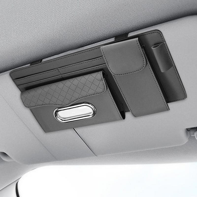 Sun Visor Organizer Sunglasses Holder Car Organizer Sun Visor Pouch Storage Organizer Truck Visor Organizer Card Holder Tissue
