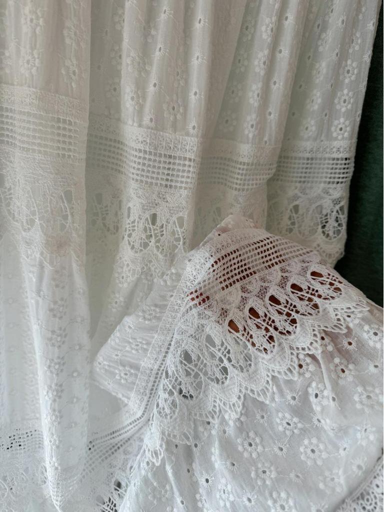 A-Linien Midi-Rock - Spitzenbestickt, Durchbrochenes Design, Frühling/Sommer Mode für Damen