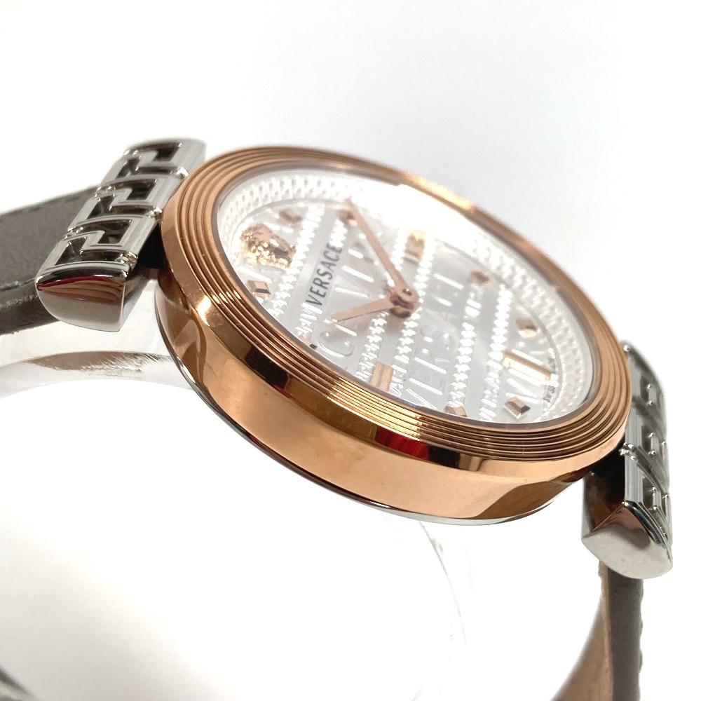 VERSACE VELW00922 medusa logo MEANDER Women's Wristwatch SS / Leather Gray Based