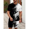 New Trend Brand Summer Men's Fashion Casual Suit 3D Printing Breathable and