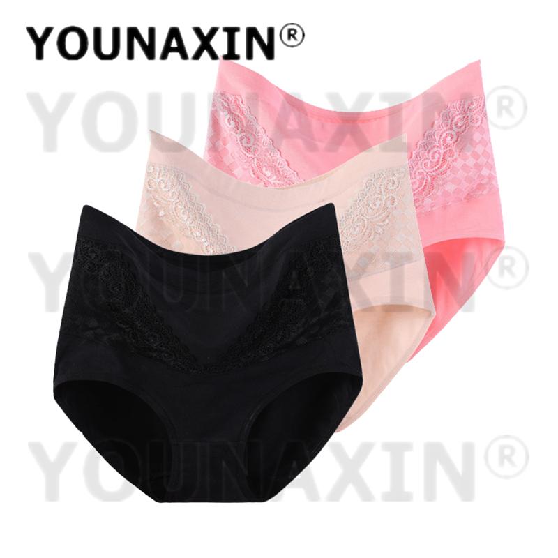 

3 предмета трусы больших размеров женское нижнее белье хлопковое нижнее белье дышащие трусы трусы L XL 2XL 3XL 4XL подходит для веса 40-100 кг 3XL чёрный/абрикосовый