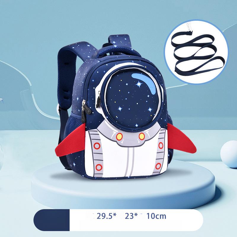 Kindergarten Anti-Lost Baby Backpack Astronaut Elementary School Boys And Girls School Bag Small(29.5*23*10cm) синий