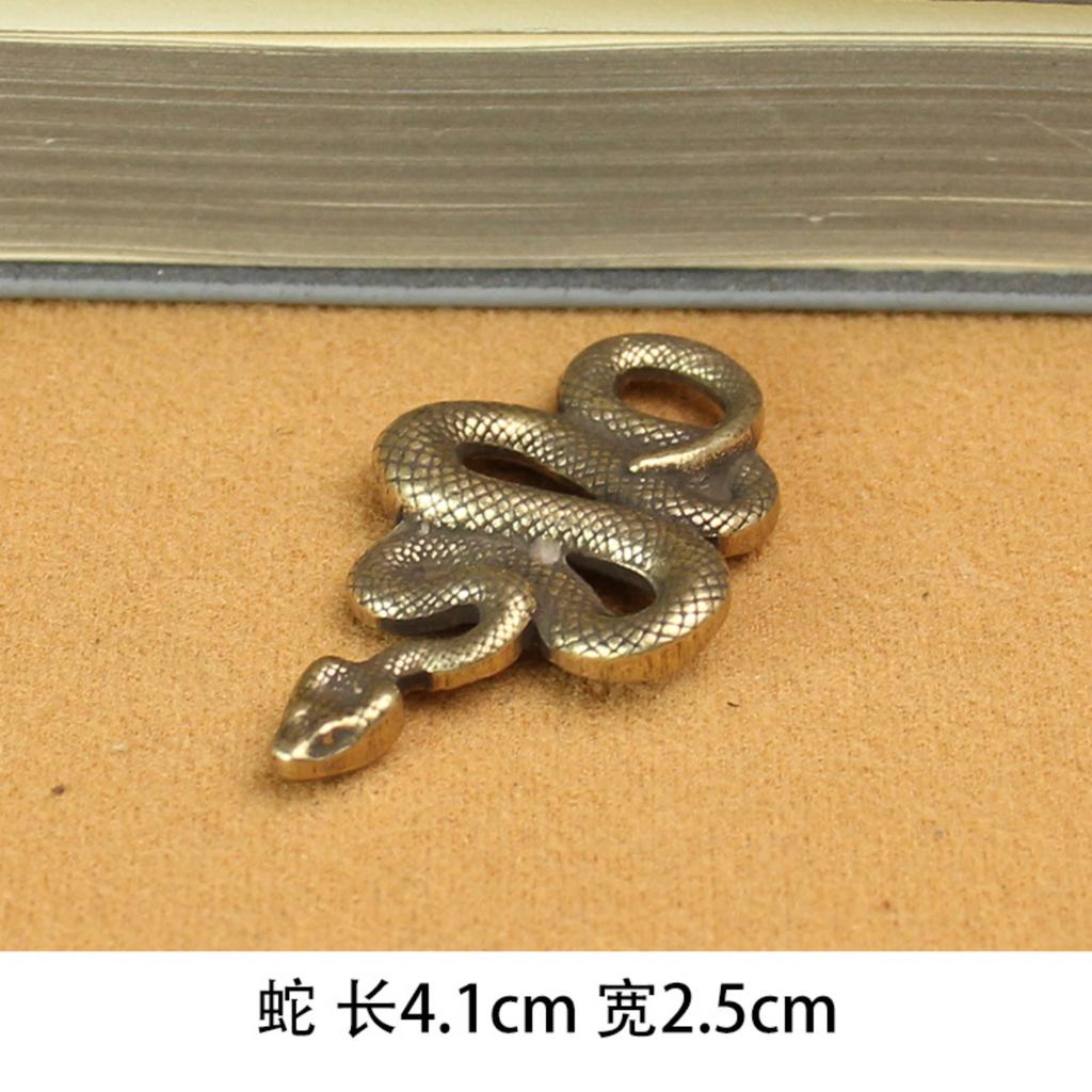 Portachiavi Serpente Arrotolato Vintage Ottone Anticato Portachiavi Serpente Cinese Accessorio Chiave Auto