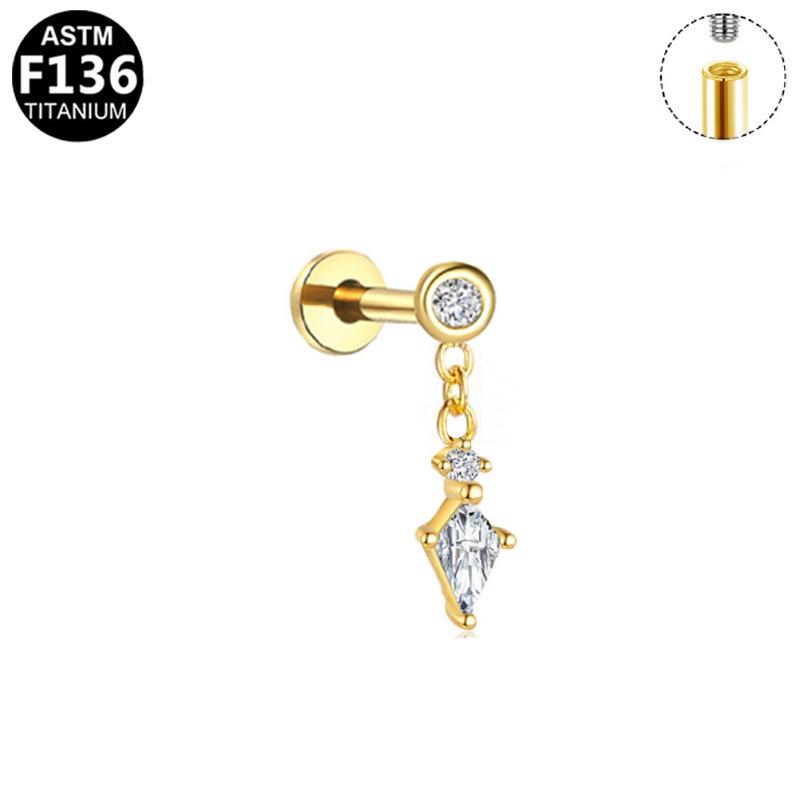 Elegant F136 Titanium Alloy Zircon-Inlaid Pendant Earrings