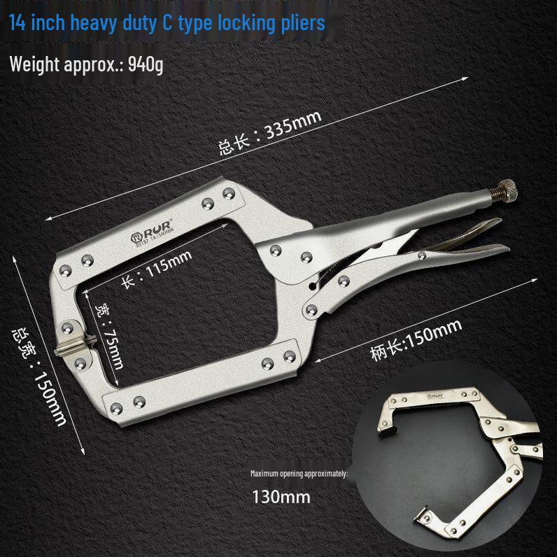 German Industrial High-Leverage Pliers & Heavy-Duty C-Clamp for Wood