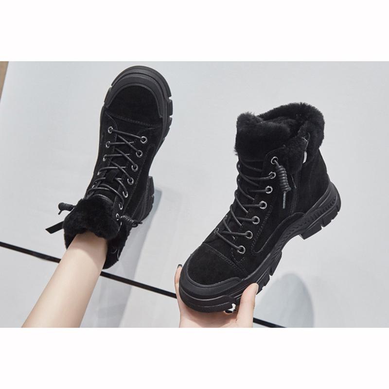 Winterschuhe Damen Schneestiefel Dicke Sohle Warmes Plüsch Damen Stiefeletten Rutschfest