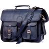 Genuine Vintage Black Leather Messenger Bag Shoulder Laptop Bag Briefcase