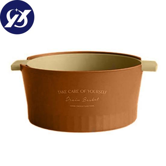 Drain Colander Chic Smooth Edges Plastic Drain Colander Wear-resistance Double-Layer Drain Basket Strainer Bowl Household Supplies