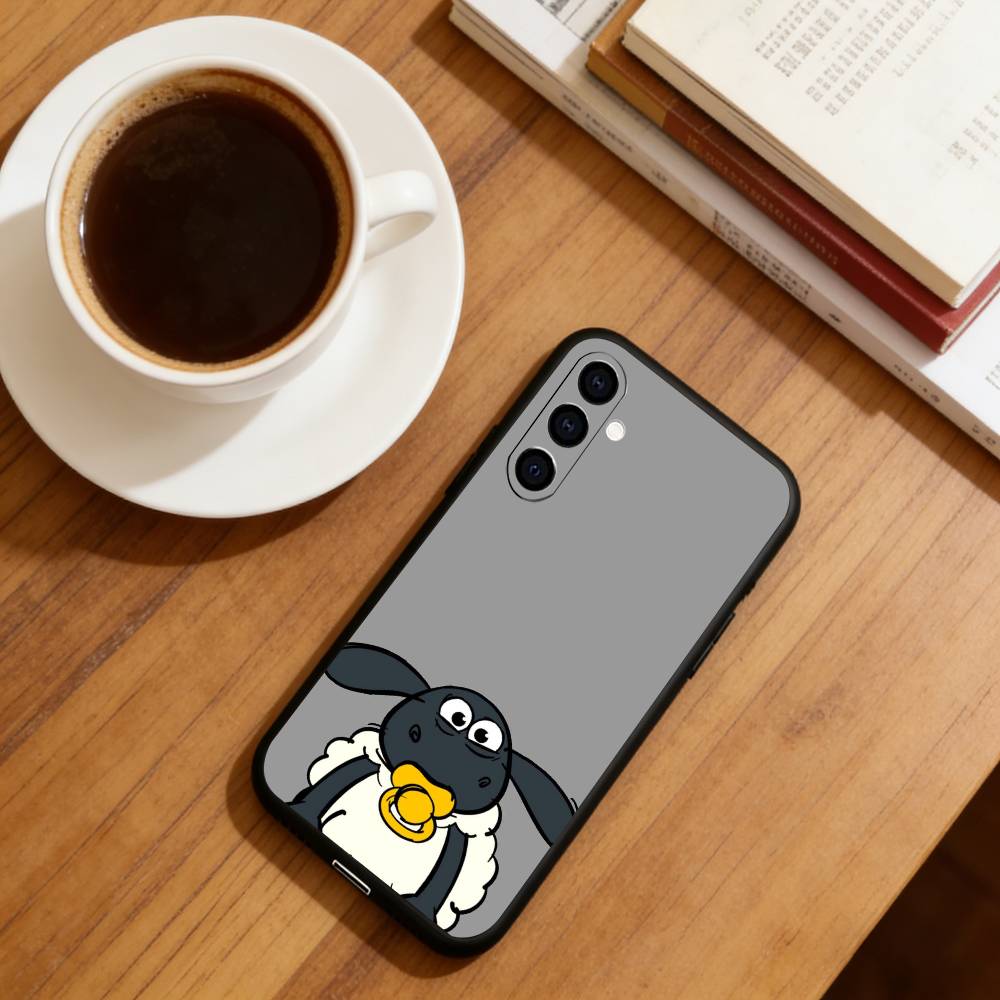Shaun the Sheep Phone Case For Samsung Galaxy A73,A72,A71,A70,A53,A52,A51,Soft Silicone Black Cover