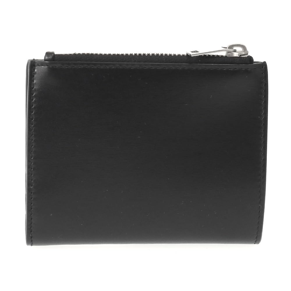 Saint Laurent Paris Bifold Compact Leather 575726 0SX0E 1000 Women's Wallet, Black, [Used]