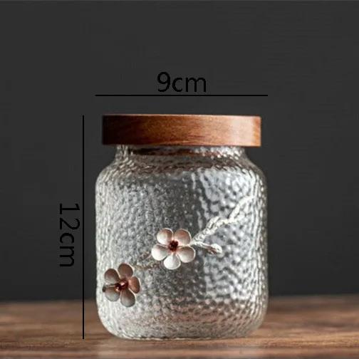 Hammer Pattern Glass Storage Jar Creative Three-dimensional Plum Blossom Candy Dried Fruit Jar Tea Jar Home Storage Container