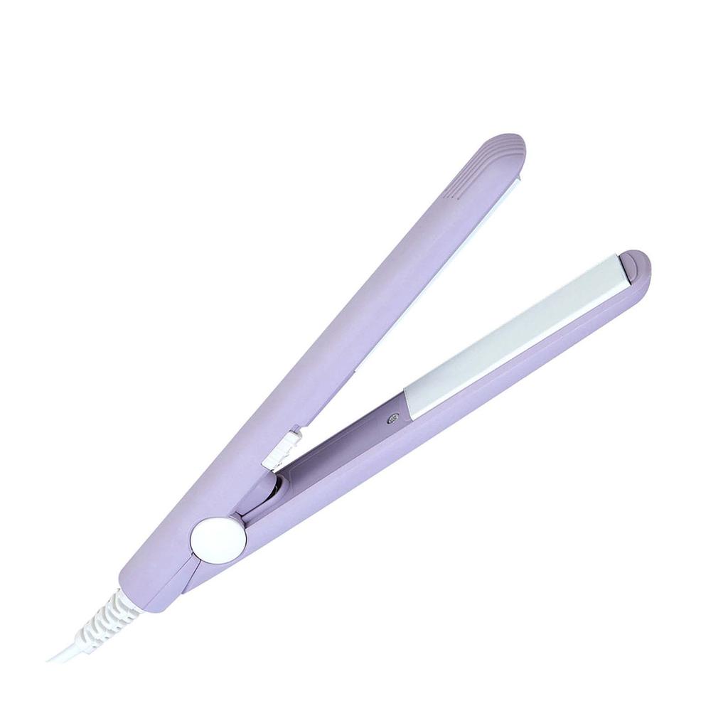 2 In 1 Hair Straightener Ceramic Tourmaline Plate Beauty Flat Iron Curler Purple