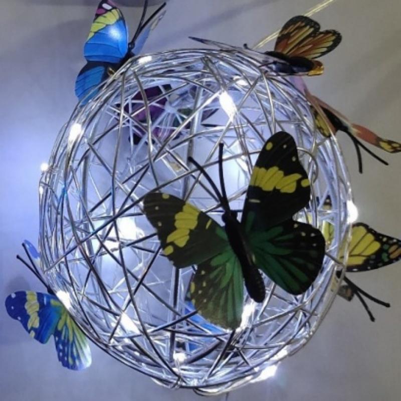1pc Solar Wind Chimes Color Changing Outdoor Solar Butterfly Lights Waterproof Wind Chimes Solar Powered Light Garden Nightlight