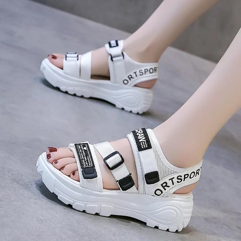 Beach Sandals Women's 2024 Summer New Songgao Thick Sole Women's Casual Shoes Versatile Student Sports Sandals Zapatos De Mujer
