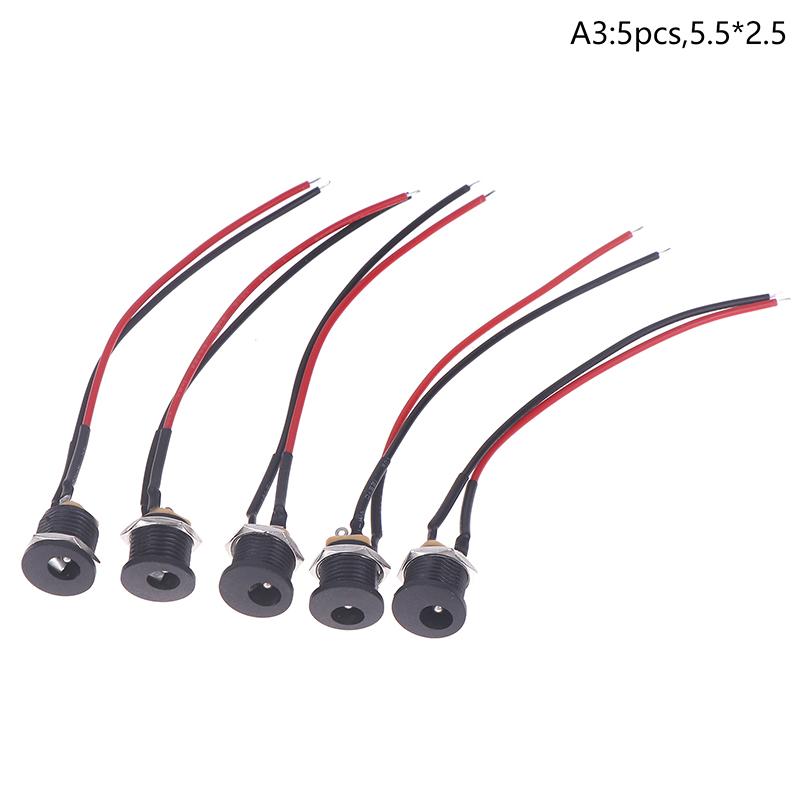 5/10 Stück 5,5 X 2,1 mm 5,5*2,5 mm Praktischer Schnappverschluss DC Strombuchse Buchse Weiblicher Panelmontageanschluss Port