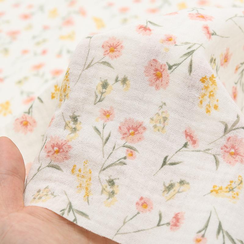 135x50/500CM 100% Cotton Soft Double-layer Crepe Printing Fabric For Pajamas, Blanket,Children's Clothing Handmade DIY Fabric
