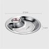 Thick Stainless Steel Vinegar Dish Dumpling Plate Drain Double Tray Fruit Tray Serving Platter Serving Dish dinner plates