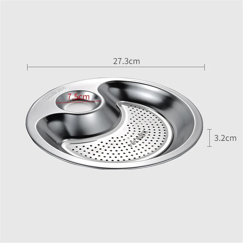 

Толстая нержавеющая сталь Блюдо для уксуса Тарелка для пельменей Слив Двойной поднос Поднос для фруктов Сервировочное блюдо Сервировочное блюдо обеденные тарелки коричневый