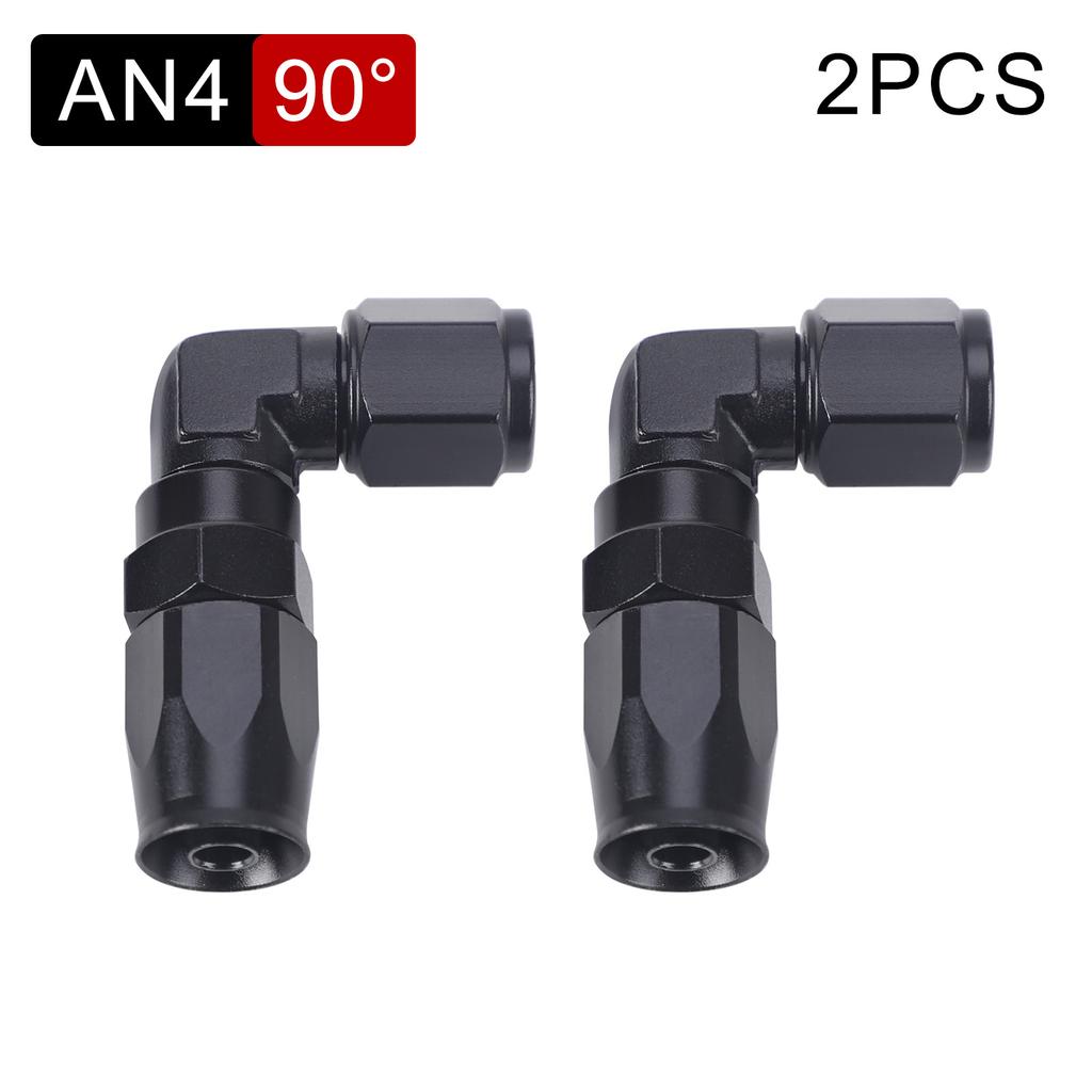 Aluminium 45 Degree 90 Degree 2 PCS Hose End Fitting Swivel Adapter AN4 AN6 AN8 AN10 For Oil Fuel CPE Line Car Oil Cooler Kit