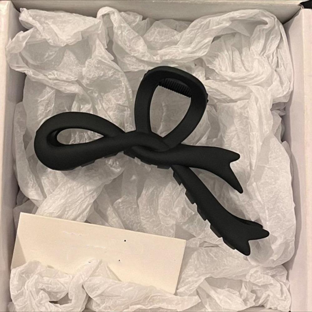 Solid Acrylic Twisted Hair Claws Resin Shark Clips Portable Matte Bow Hair Clips  Girls