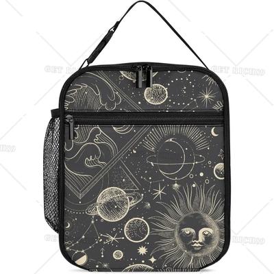 Sonne und Mond Rechteckige Lunchtasche Isoliert Tragbar Lunchbox Tragetaschen für Erwachsene Männer Frauen Arbeit Reise Picknick Büro Geschenke
