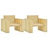VidaXL Garden Chairs 2 Pcs 89x76x76 Cm Impregnated Pine Wood