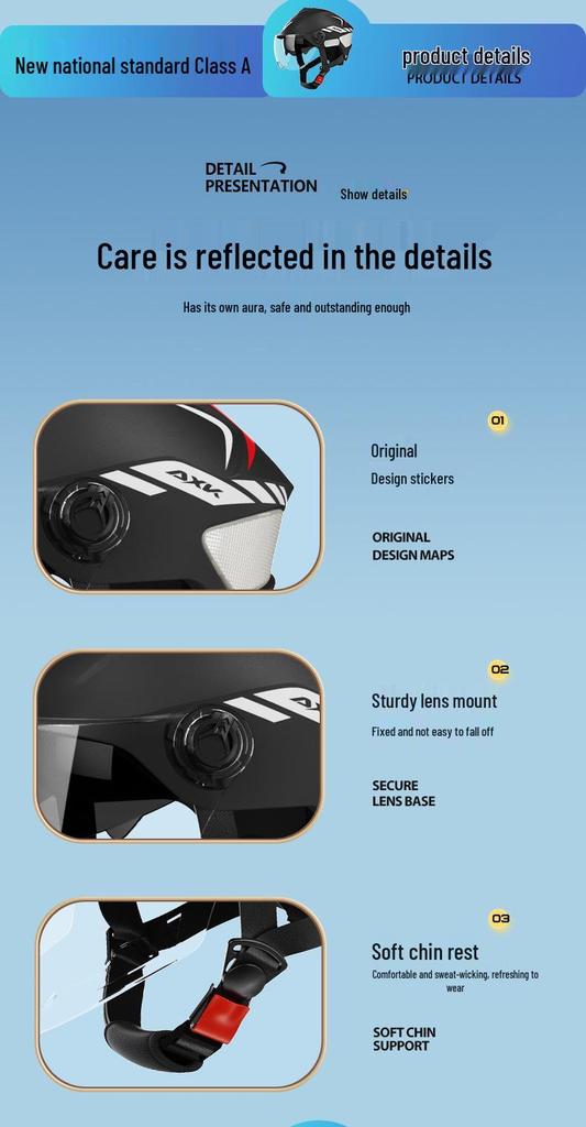 3C Certified Summer Electric Motorcycle Helmet: Sun Protection, Safety, Universal Fit for Men and Women