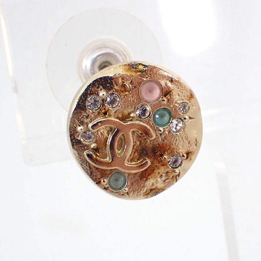 [Used] CHANEL/Chanel Coco Mark Color Stone Earrings/g520-52