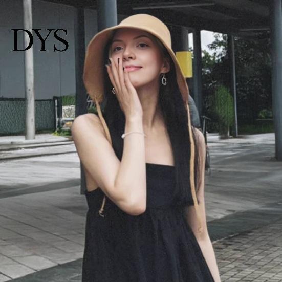 Adjustable Wide Brim Hat for Summer Straw Sun Hat, with Windproof String, Breathable UV Foldable Visor Beach Vacation Protection Women Outdoor Travel