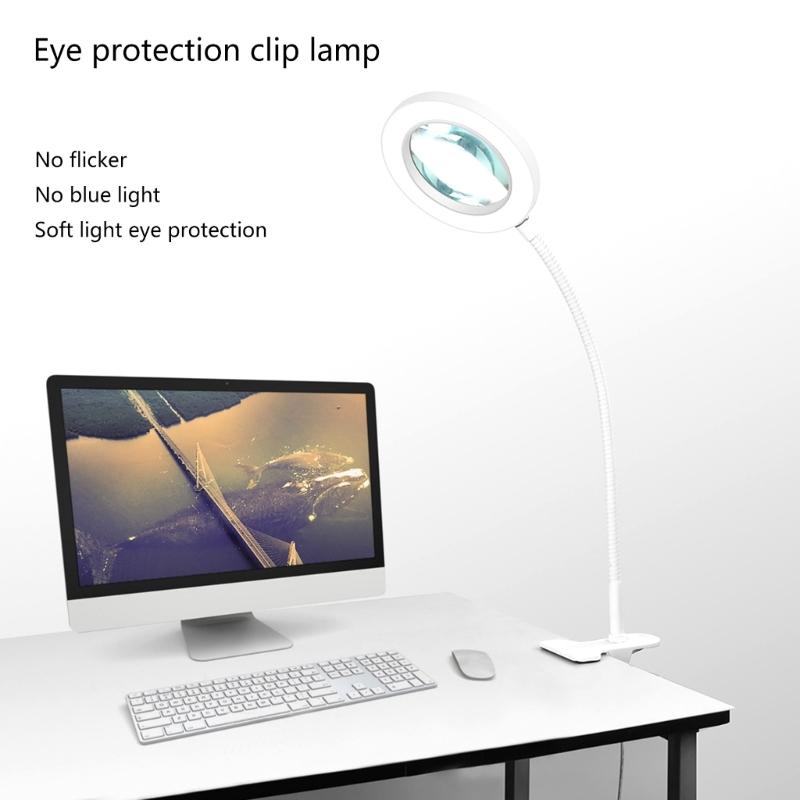 5X LED Magnifying Lamp,3 Color Modes,Magnifier Desk lamp, Magnifying Light and Stand for Crafts, Reading,
