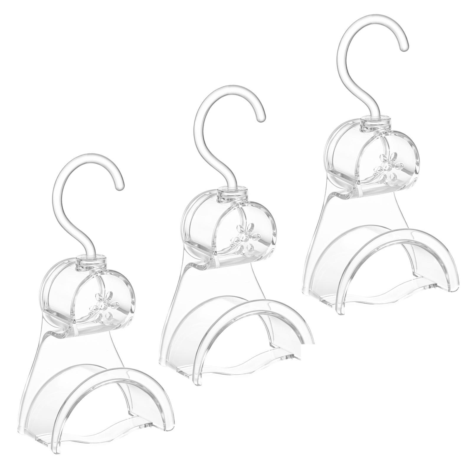 3 Pcs Rotating Bag Hanger Hook Closet Handbag Holder Belt Scarf Hanger Wardrobe Storage Rack Space Saving Hanging Organizer