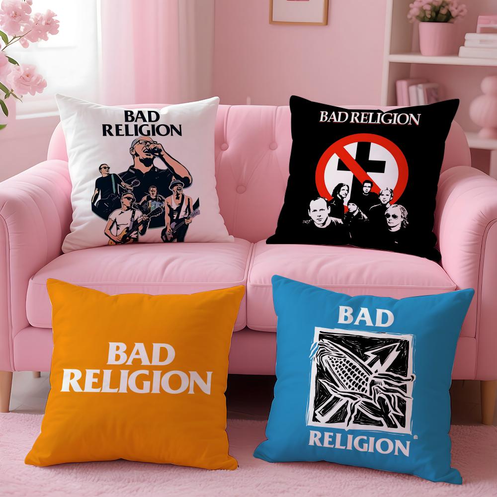 Punk Bad Religion Cushion Cover Cushion Cover Set 4Pcs 50X50 45X45 40X40 Pillowcase Decorative Sofa Home Decor