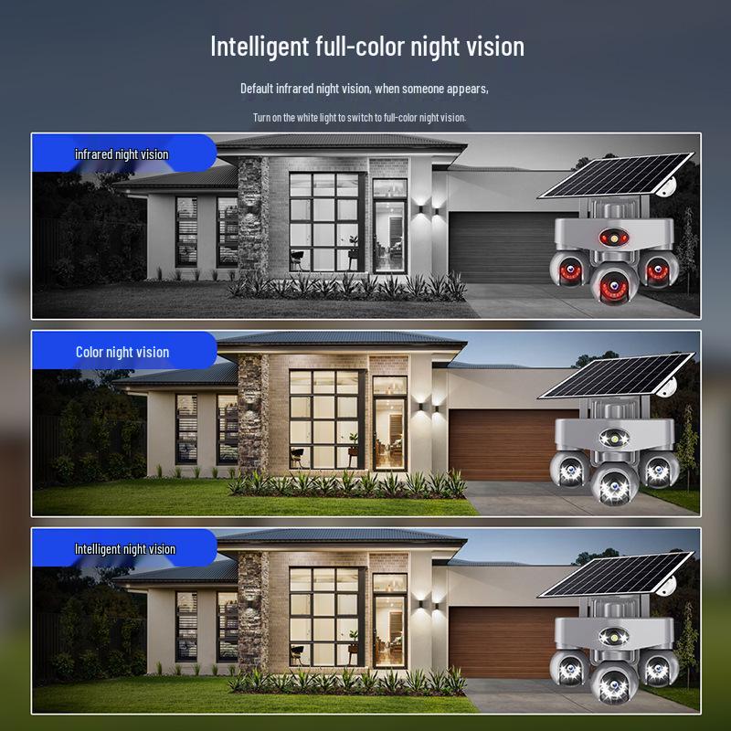 V380pro 4G Solar-Powered Waterproof Outdoor Camera with Tripod & Multi-Screen Display